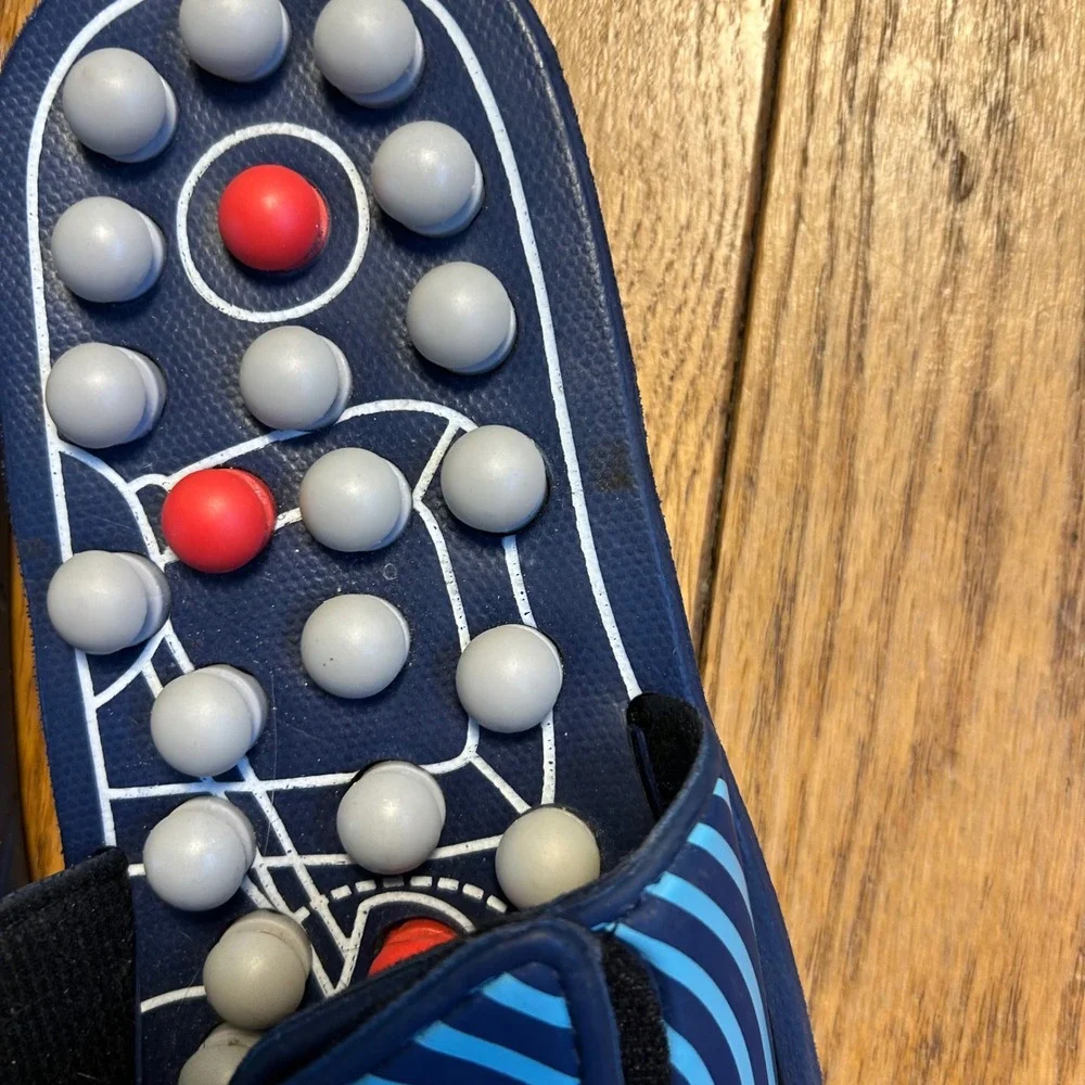 BYRIVER‎ Acupressure Foot Massage Slippers Navy Blue Reflexology Sandals Size S